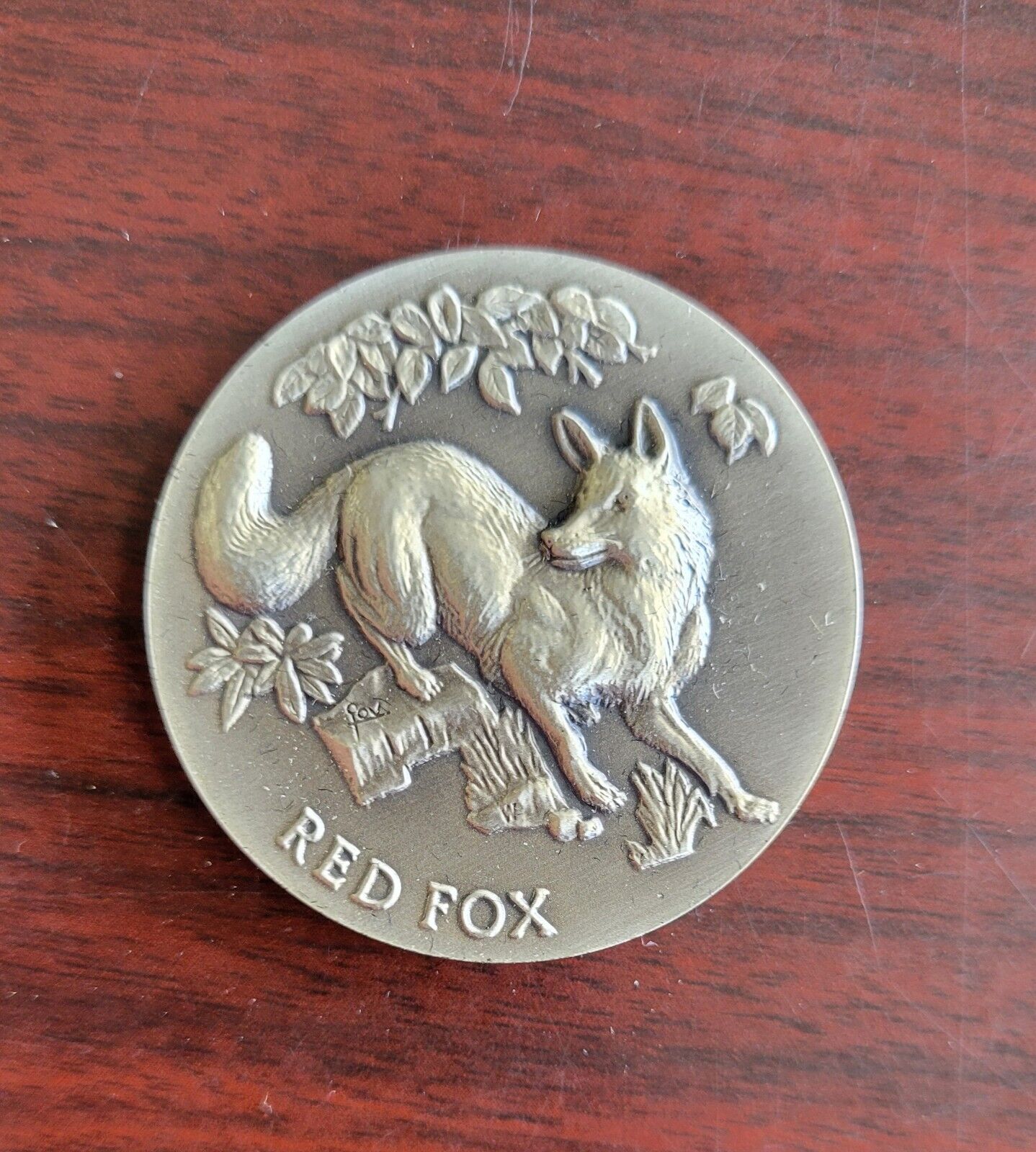 Longines Symphonette Sterling Red Fox Wildlife Series Medal 1.1oz Coin