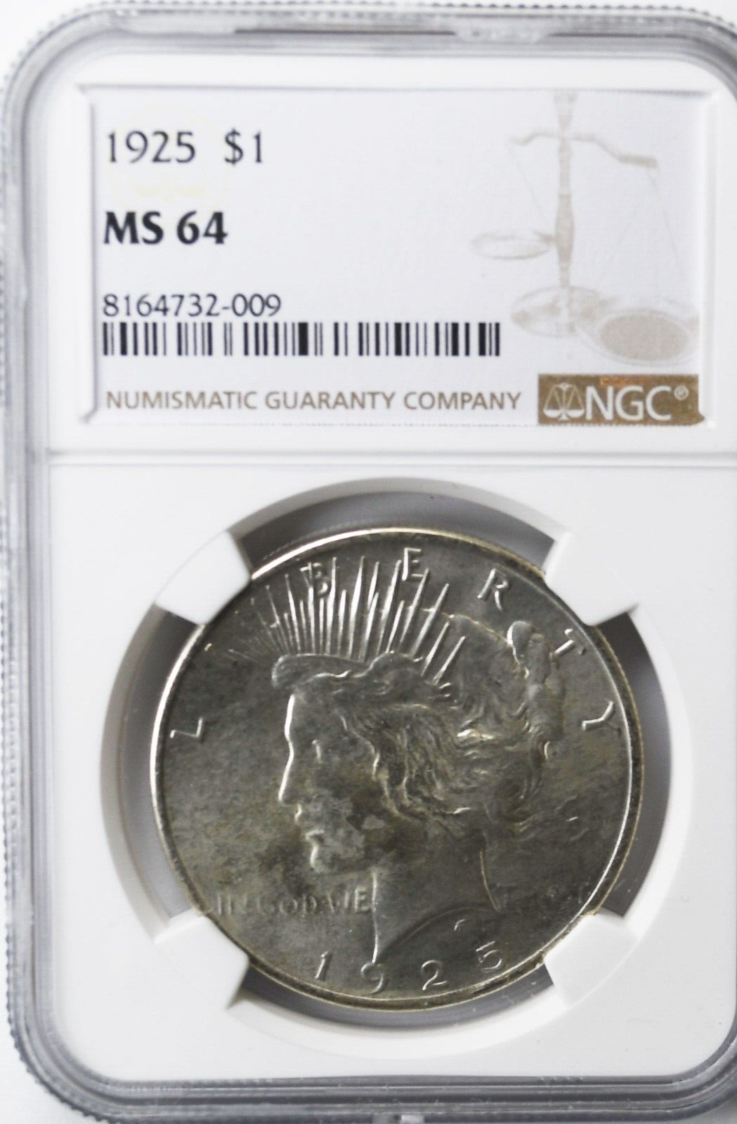 1925 $1 Peace Silver One Dollar US NGC MS64 Philadelphia