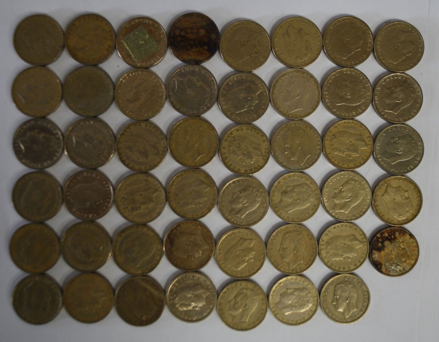 47pc Spain 10 Ten Pesetas Coins Lot 1982-1988