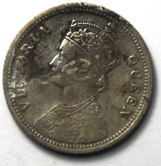 1862 (m) V1CTORIA India-British 1/4 Rupee KM# 470