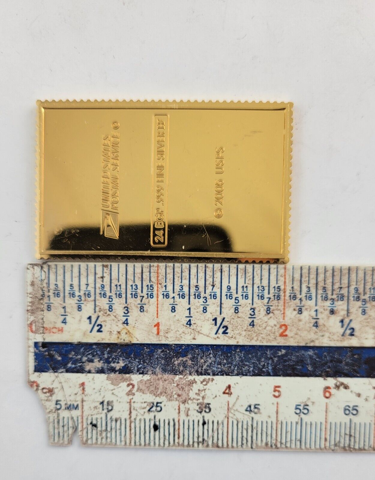 USPS United We Stand .999 Fine Silver Gold Plated Stamp Lyndon B Johnson 1oz.