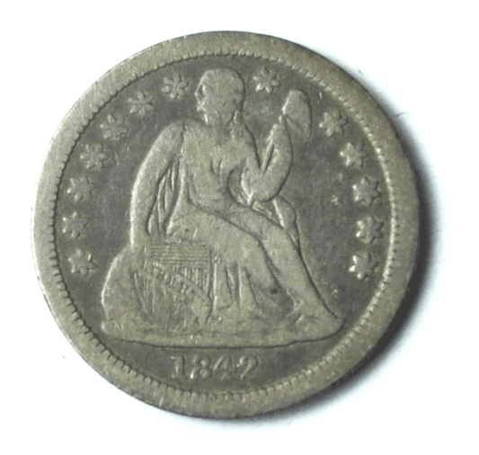1842 10c Seated Silver Dime Ten Cents Philadelphia