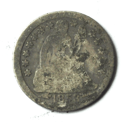 1853 Arrows 10c Seated Liberty Silver Dime Ten Cents US Philadelphia