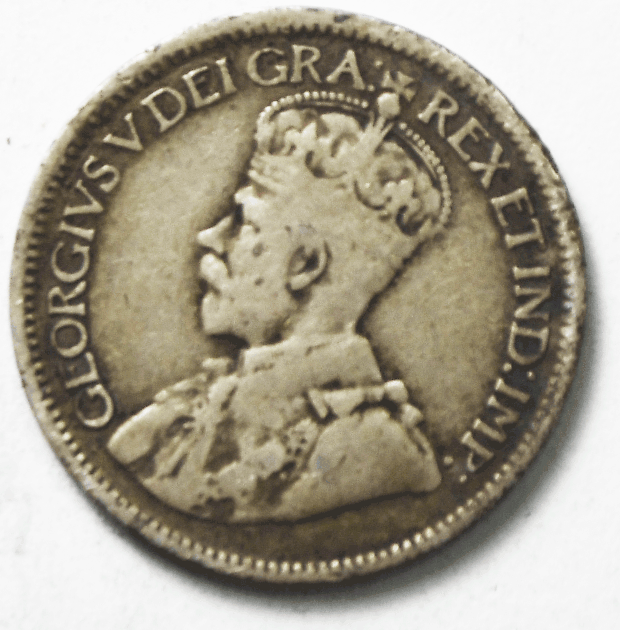 1914 Canada 10c Ten Cents Silver Coin Dime KM# 23