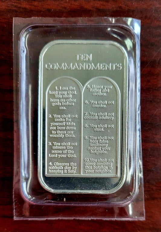 Ten Commandments Tablets .999 Fine Silver Bar 1oz. Packaged SilverTowne