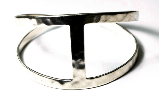 Sterling Silpada B3386 Hammered Arch Cut Bracelet Silver 38mm 7"