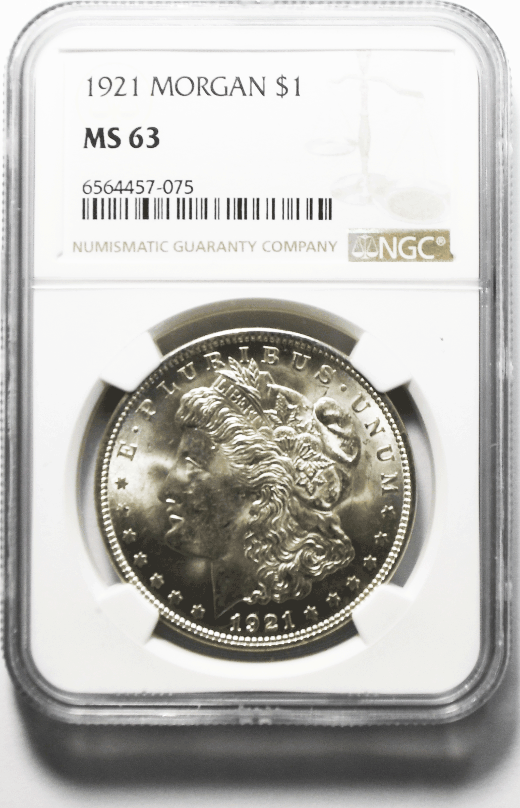 1921 $1 Morgan Silver Dollar MS63 NGC Uncirculated Philadelphia