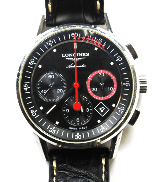 Longines Column Wheel Black Dial Chronograph Record 41mm Automatic L4.754.4