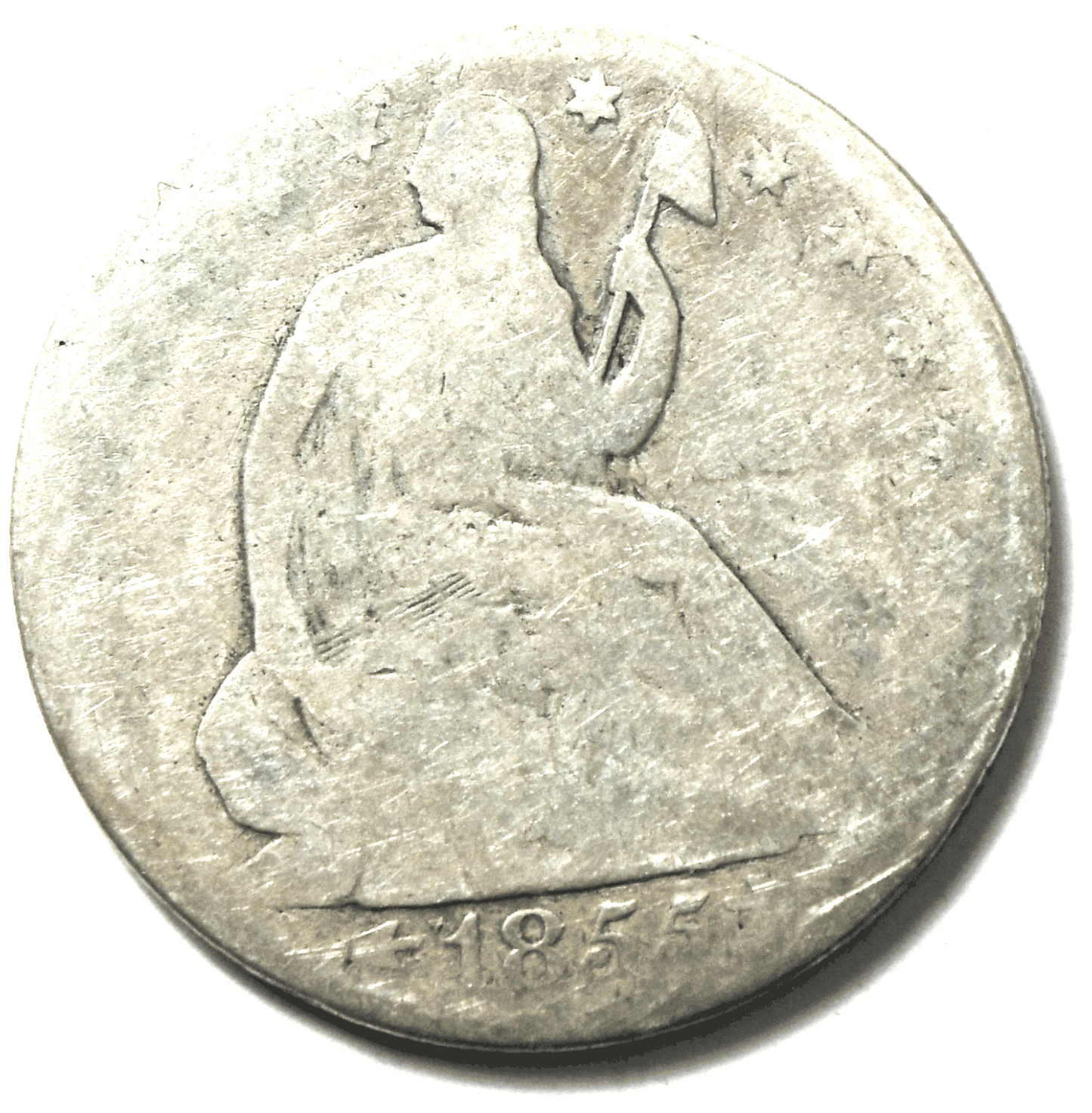 1855 O 50c Seated Liberty Silver Half Dollar Fifty Cents New Orleans