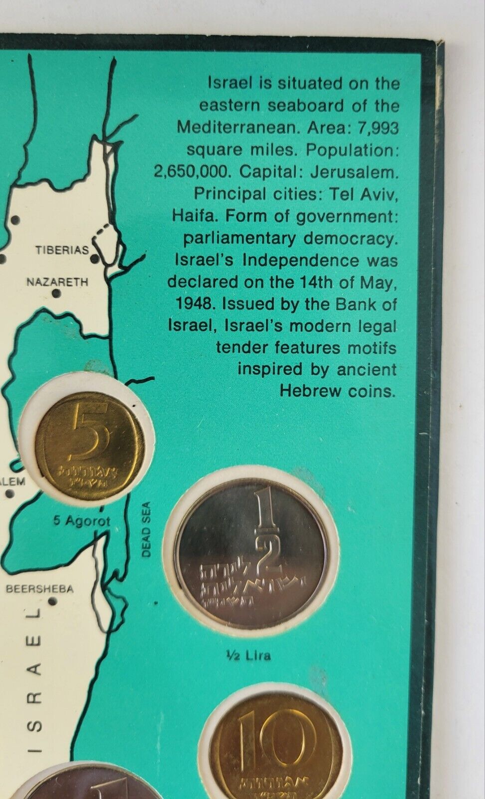 1967 Coins of Israel 6 Coin Set in Original Mint Packaging Jerusalem