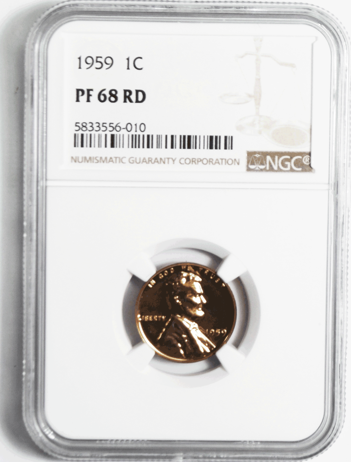 1959 1c Proof Lincoln Wheat Cent One Penny NGC PF68 RD Gem Unc