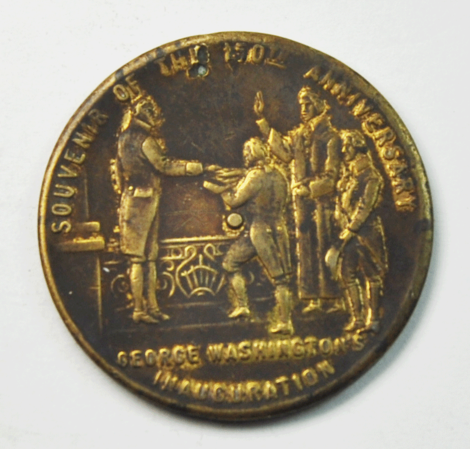 1939 New York World's Fair B-3002 Gilt Medal 31mm Washington Inauguration