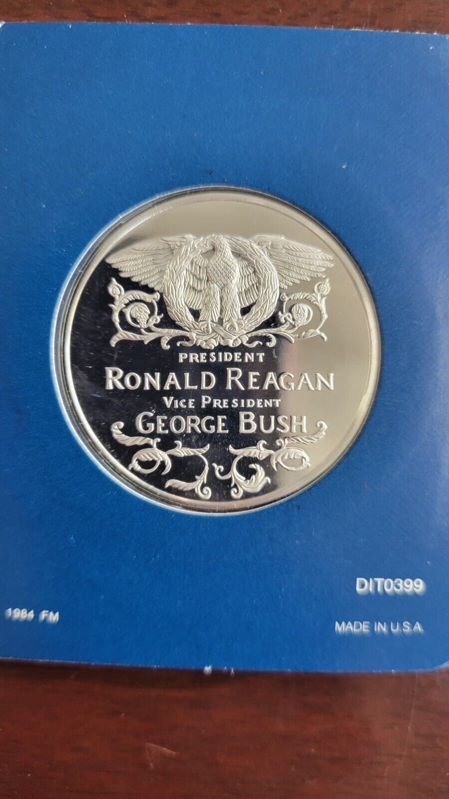 Official 1985 Ronald Reagan Bush Inaugural Medal .999 Fine Silver Limited Proof