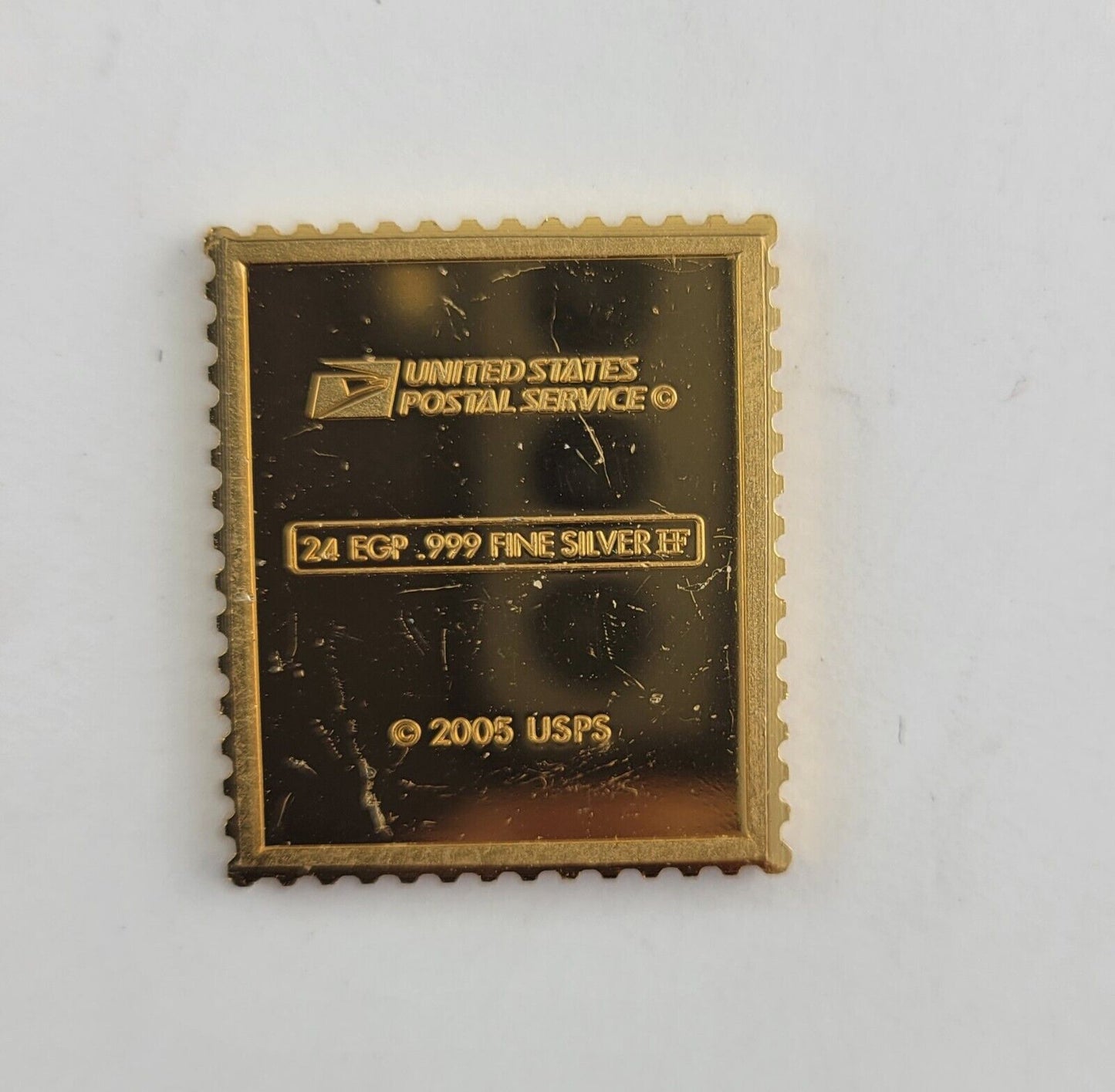 USPS United We Stand .999 Fine Silver Gold Plated Stamp John F. Kennedy .35oz.