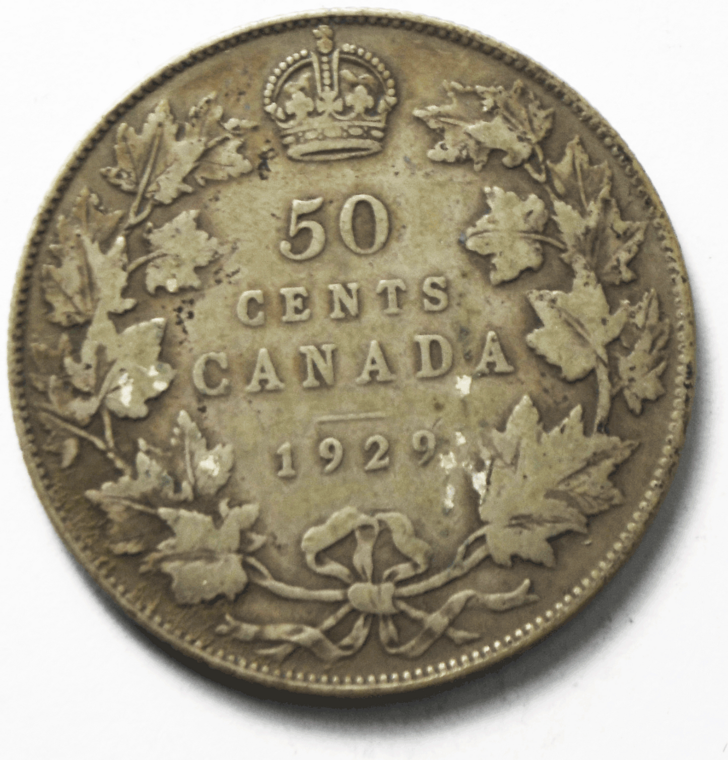 1929 50c Fifty Cents Silver Coin Canada Half Dollar KM# 25a Low Mintage