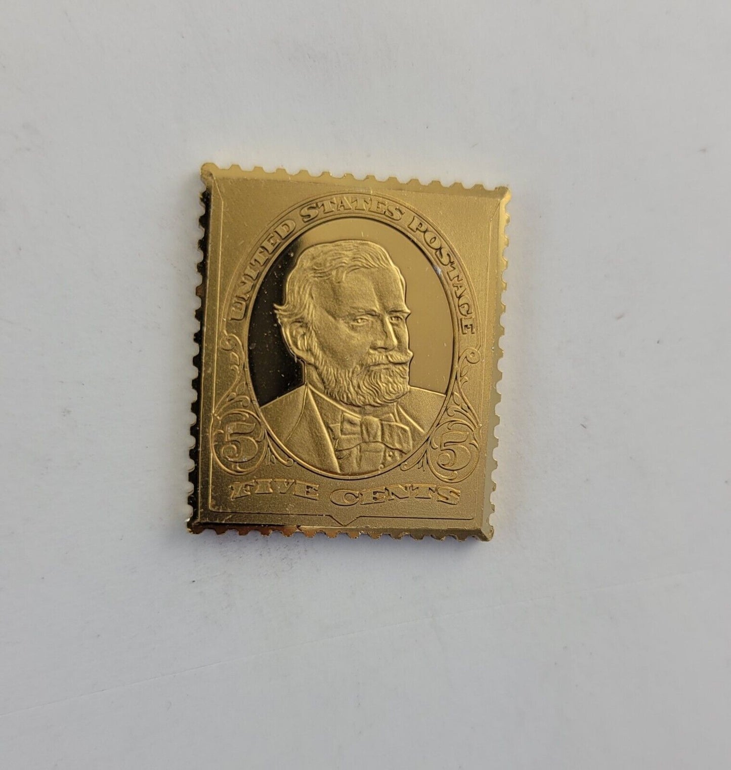 USPS United We Stand .999 Fine Silver Gold Plated Stamp Ulysses S Grant .35oz.