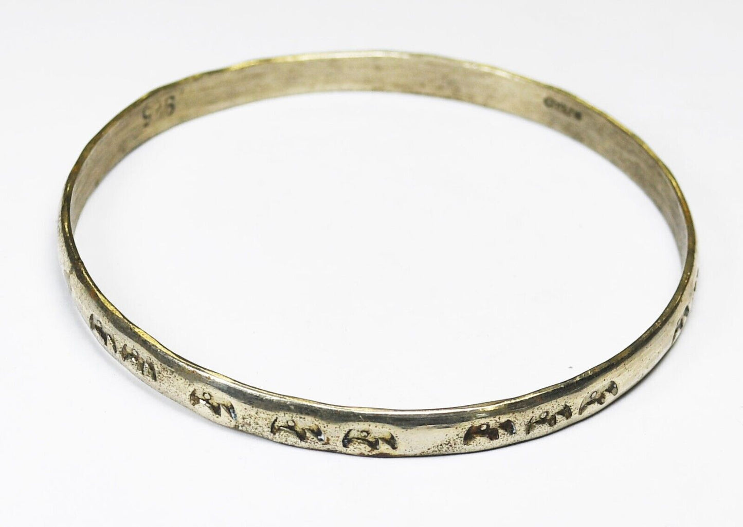 Sterling Silver 3 Bears Bangle Medium Bracelet 5mm