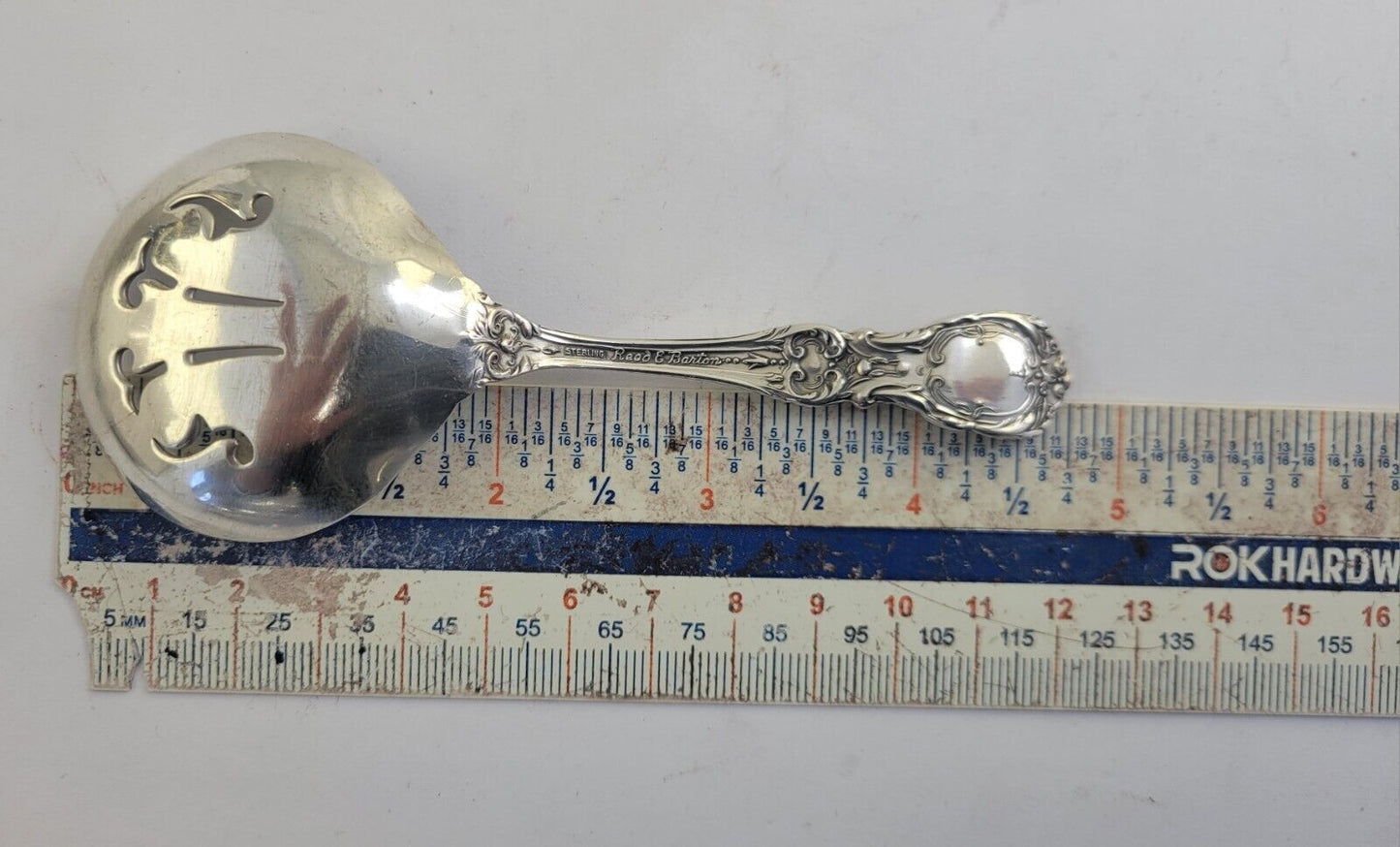 Reed & Barton Francis I Sterling Pierced Bon Bon Spoon4 5/8"- New Mark 1.2oz.