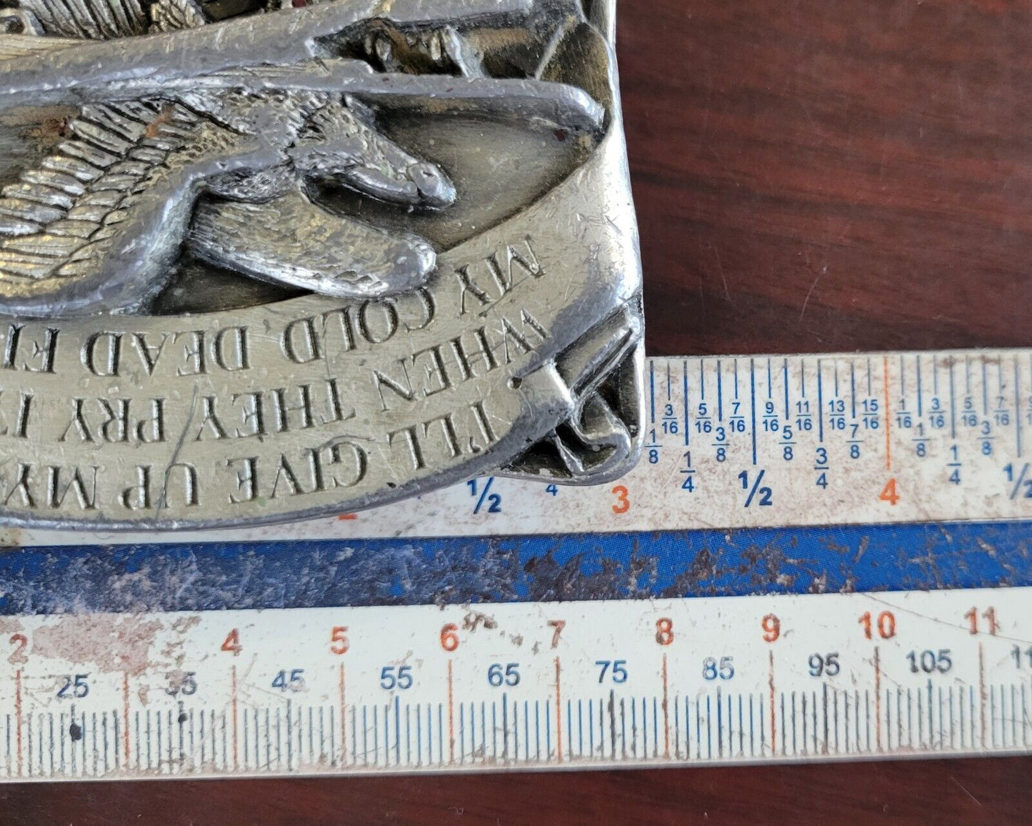 SISKIYO 1983 I'll Give Up My Gun When They Pry It 2nd Amendment Belt Buckle