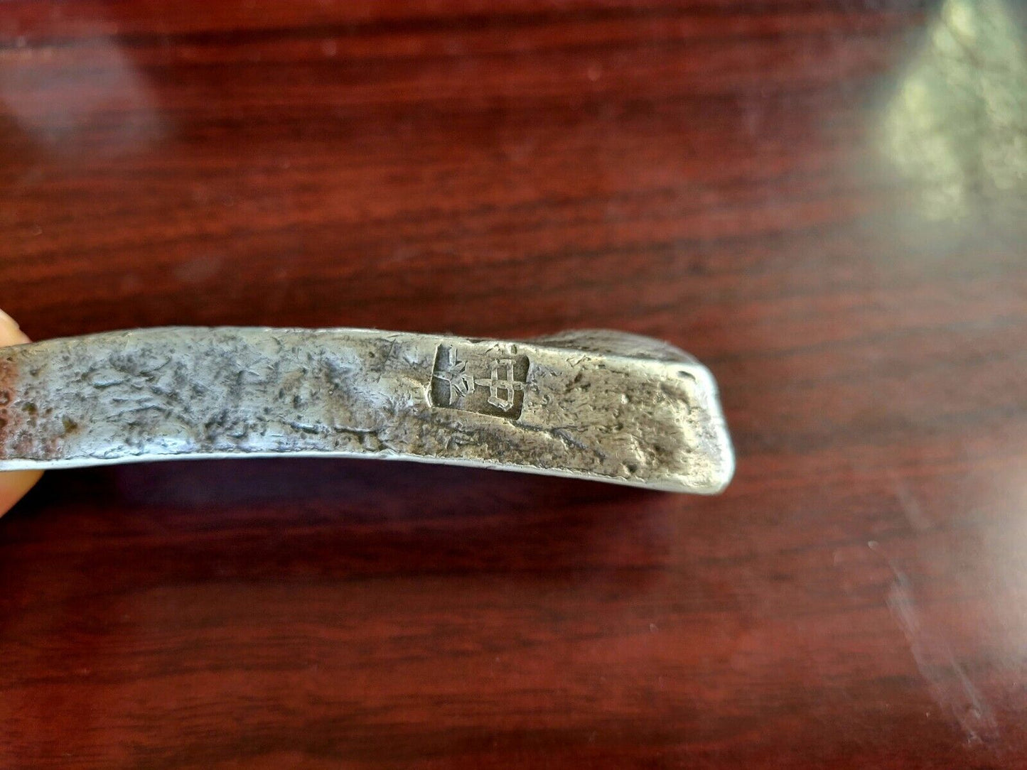 Vintage 11.8oz. Tael Fine Silver Bar Vietnam, Chinese,  Japanese Asian