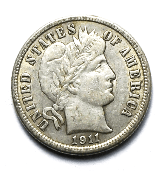 1911 10c Barber Silver Ten Cents Dime US Philadelphia