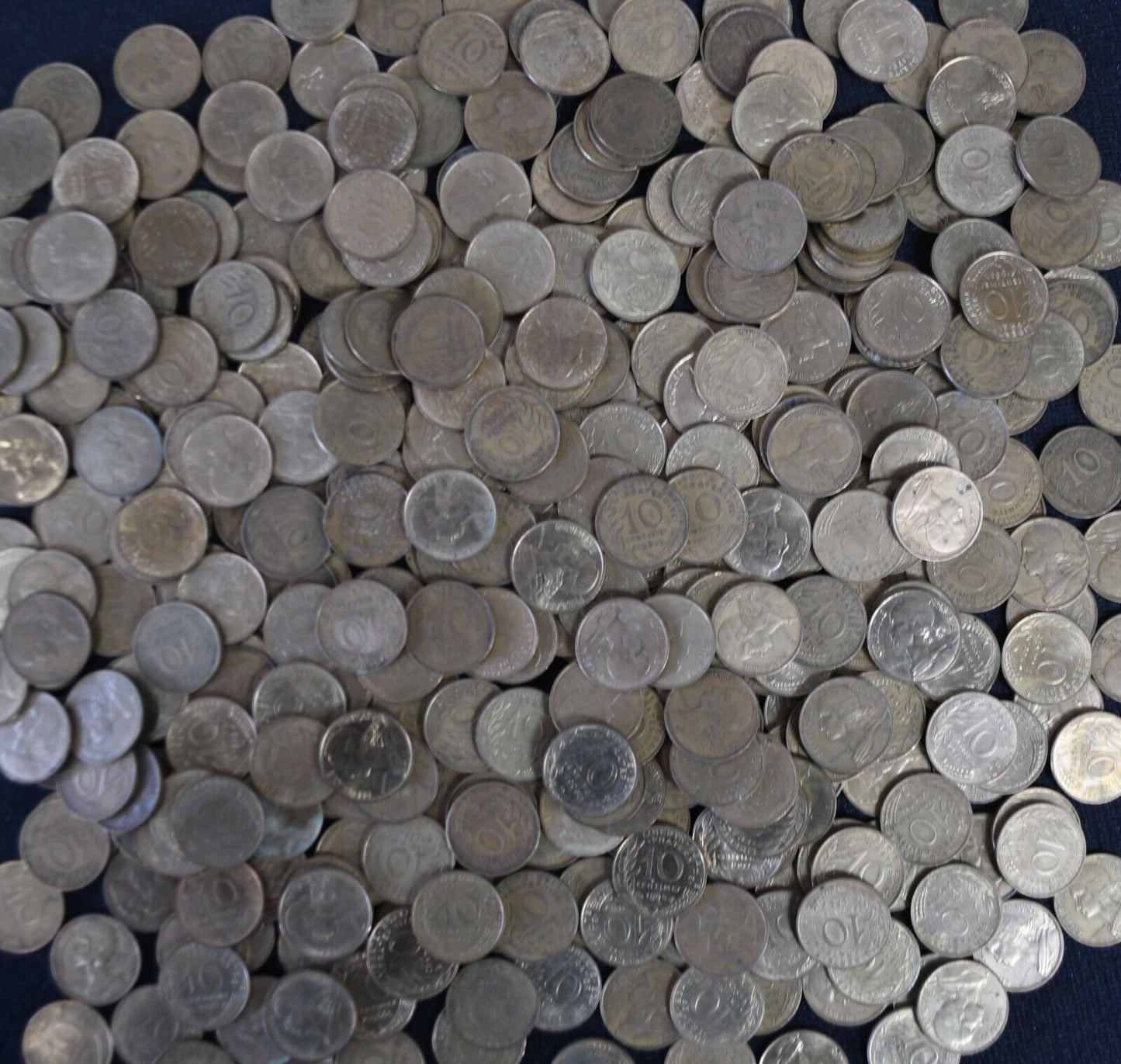 405pc France 10 Ten Centimes Coins Lot 1962-1998