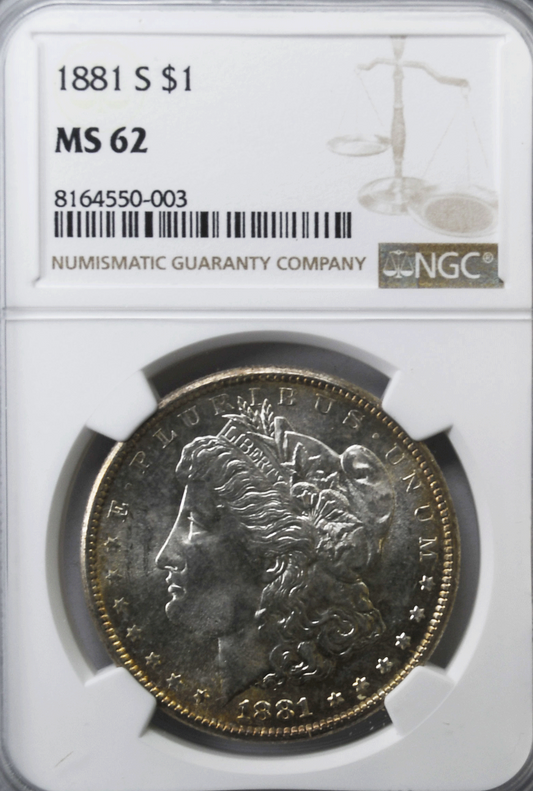 1881 S $1 Morgan Silver Dollar MS62 NGC Uncirculated San Francisco