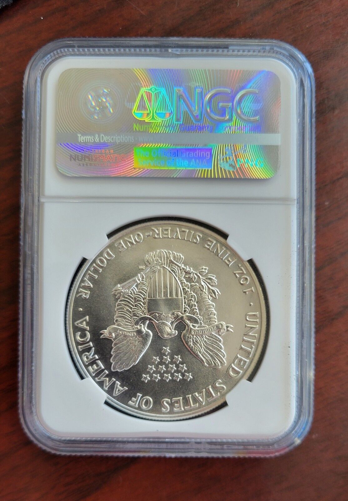 1988 $1 Silver Eagle NGC MS69 Dollar Brown Label Holder .999 Fine Silver 1oz.