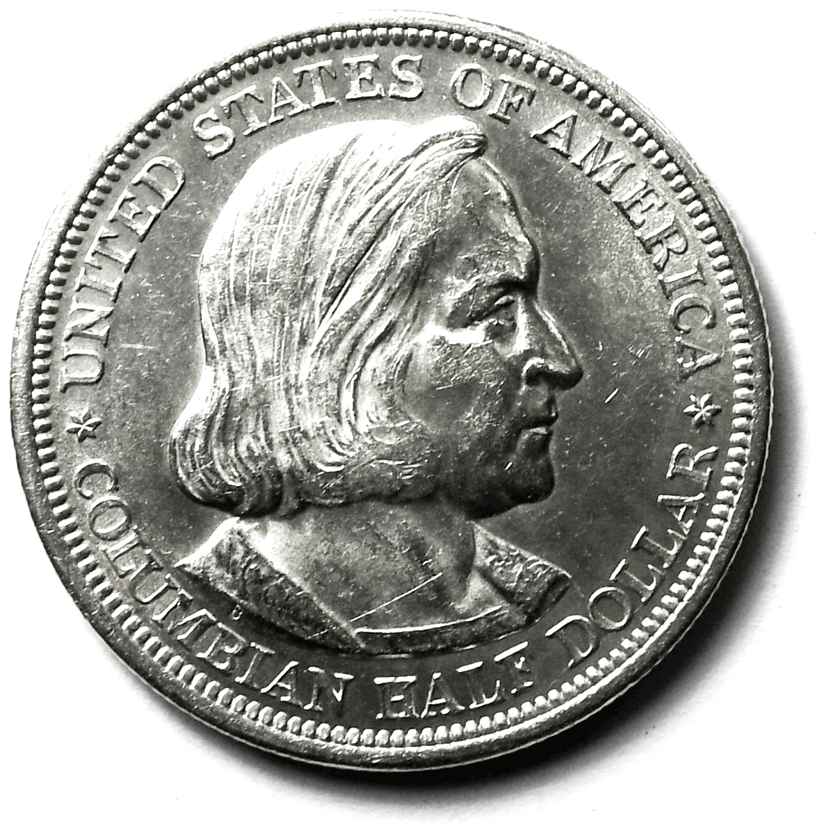 1892 50c Columbian Exposition Commemorative Silver Uncirculated Cleaned