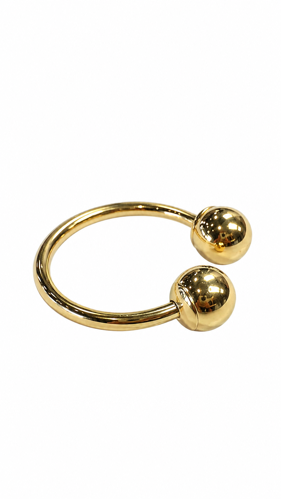 Gold-Tone Circular Barbell Horseshoe Piercing Jewelry Two Ball Ends - Image 1