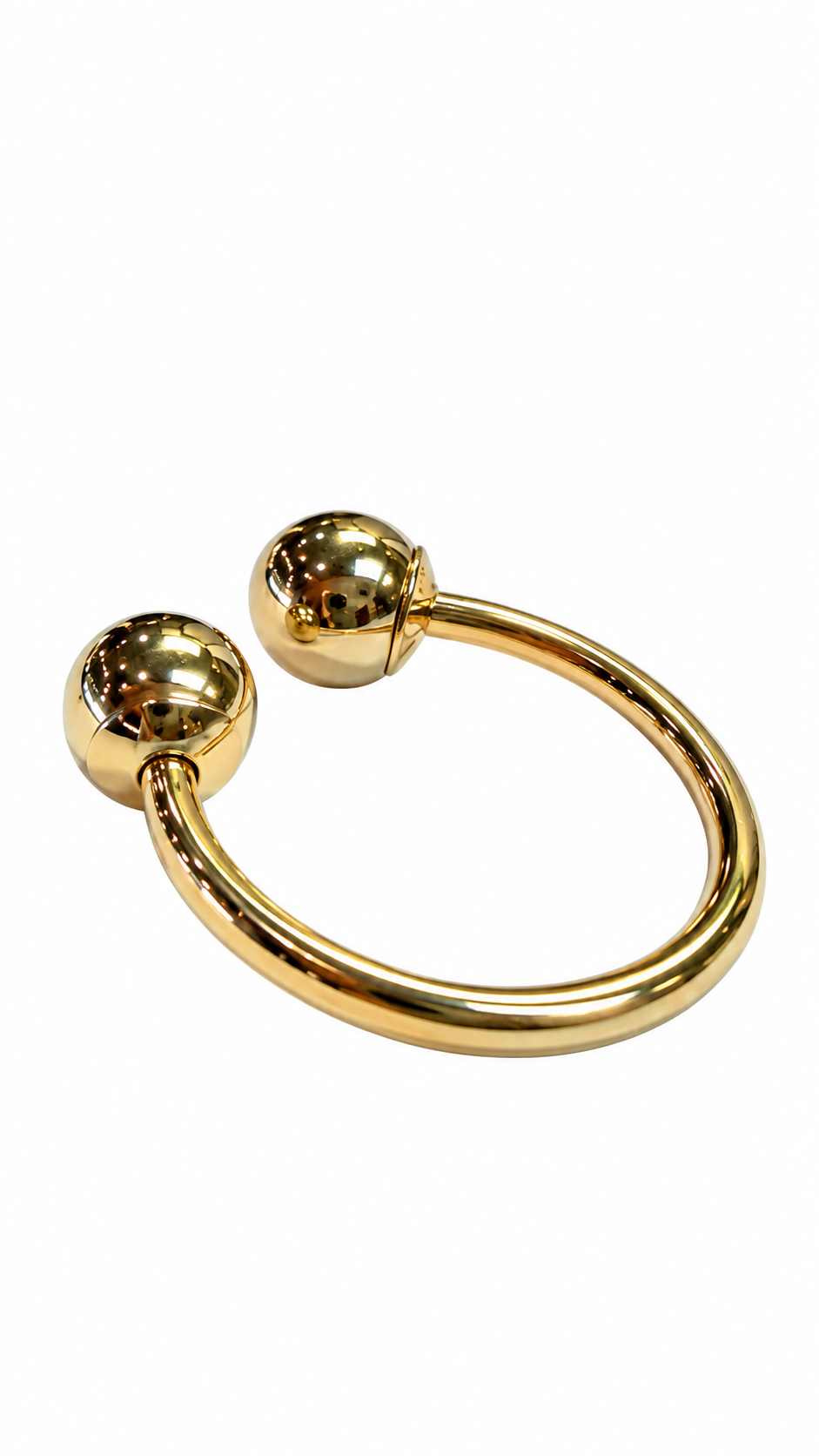 Gold-Tone Circular Barbell Horseshoe Piercing Jewelry Two Ball Ends - Image 2