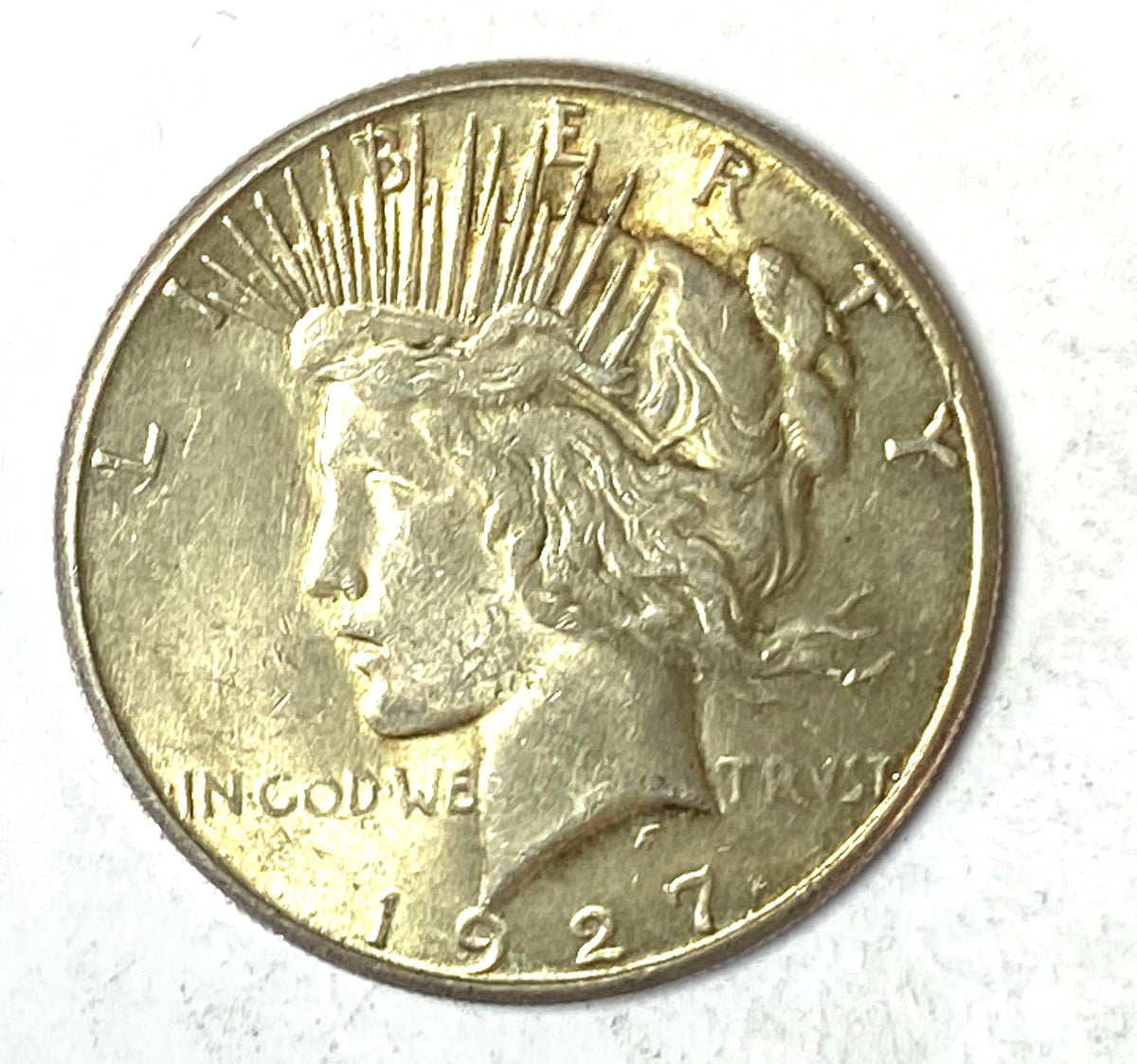 1927 S Peace Dollar San Francisco One Dollar United States 90% Silver AU - Image 1