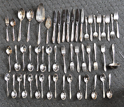 Holmes & Edwards IS Deepsilver Rythmic Flatware Silverware 53 Pieces Set