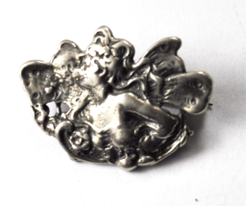 Sterling Silver Silpada Winged Angel Fairy Brooch Pin 26mm x 19mm