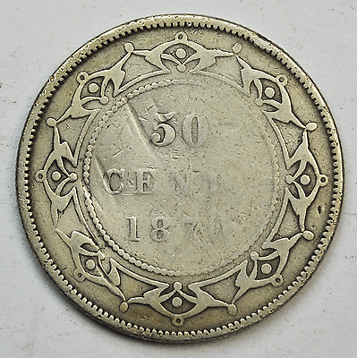 1870 50c Canada Newfoundland KM# 6 Rare Only 50,000 Minted