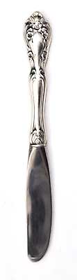 Chateau Rose by Alvin Sterling/Stainless 6 1/4" Hollow Butter Spreader 1.3oz.