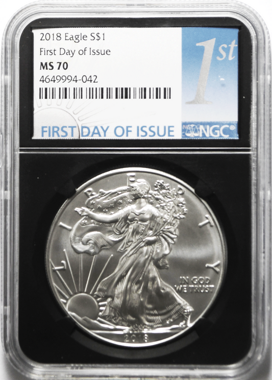 2018 $1 American Silver Eagle Silver Dollar NGC MS70 First Day of Issue