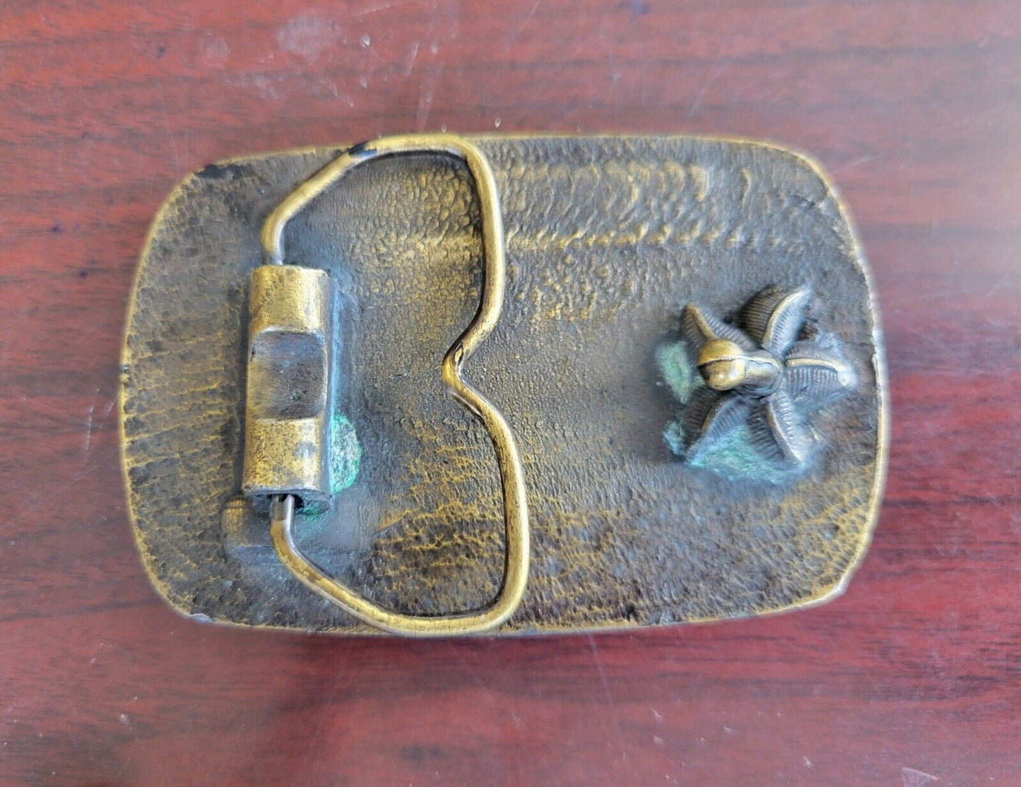 1982 Kansas Trapshooters Association State Shoot Solid Brass Belt Buckle USA