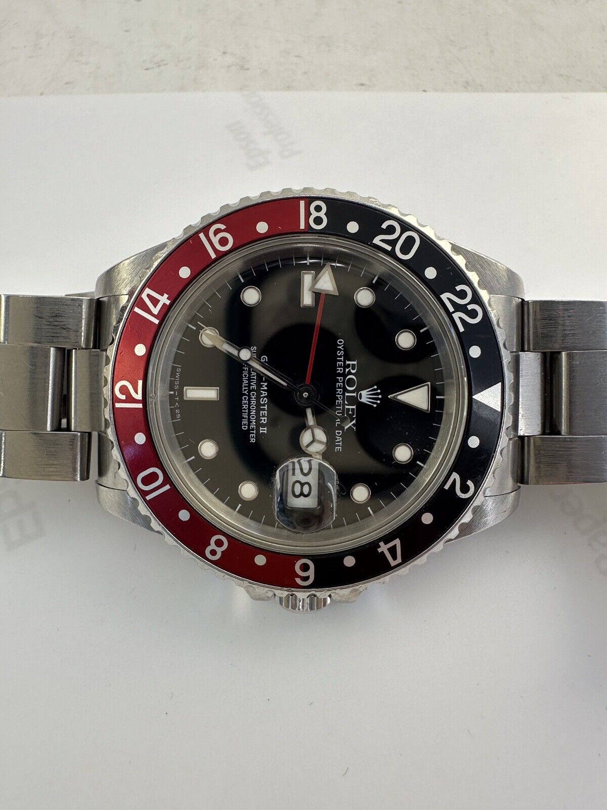 Rolex GMT-Master II 16710 Silver Oyster Bracelet with Red and Black Bezel