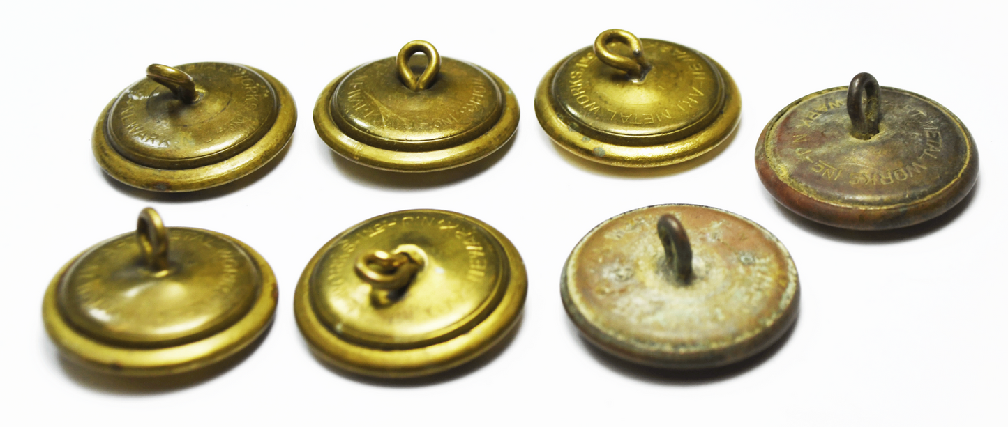 7 Vintage Metal Works Newark NJ US Great Seal Eagle Uniform Button