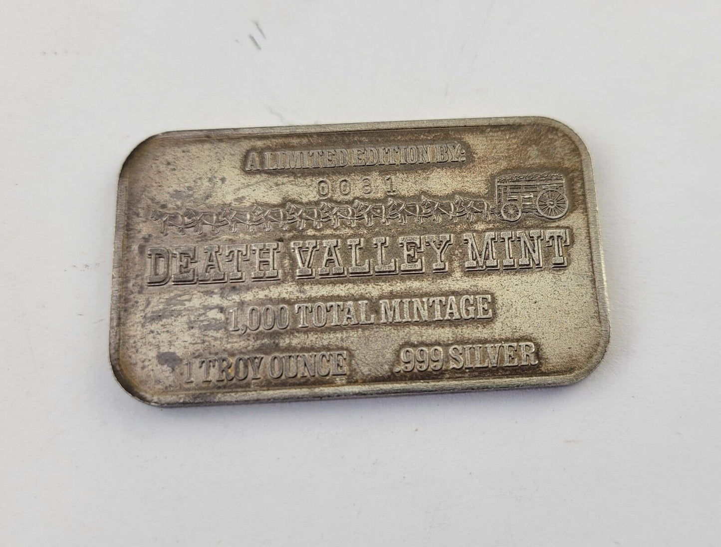 1974 Death Valley Mint Bart First New Rapid Transit 1oz .999 Fine Silver Bar