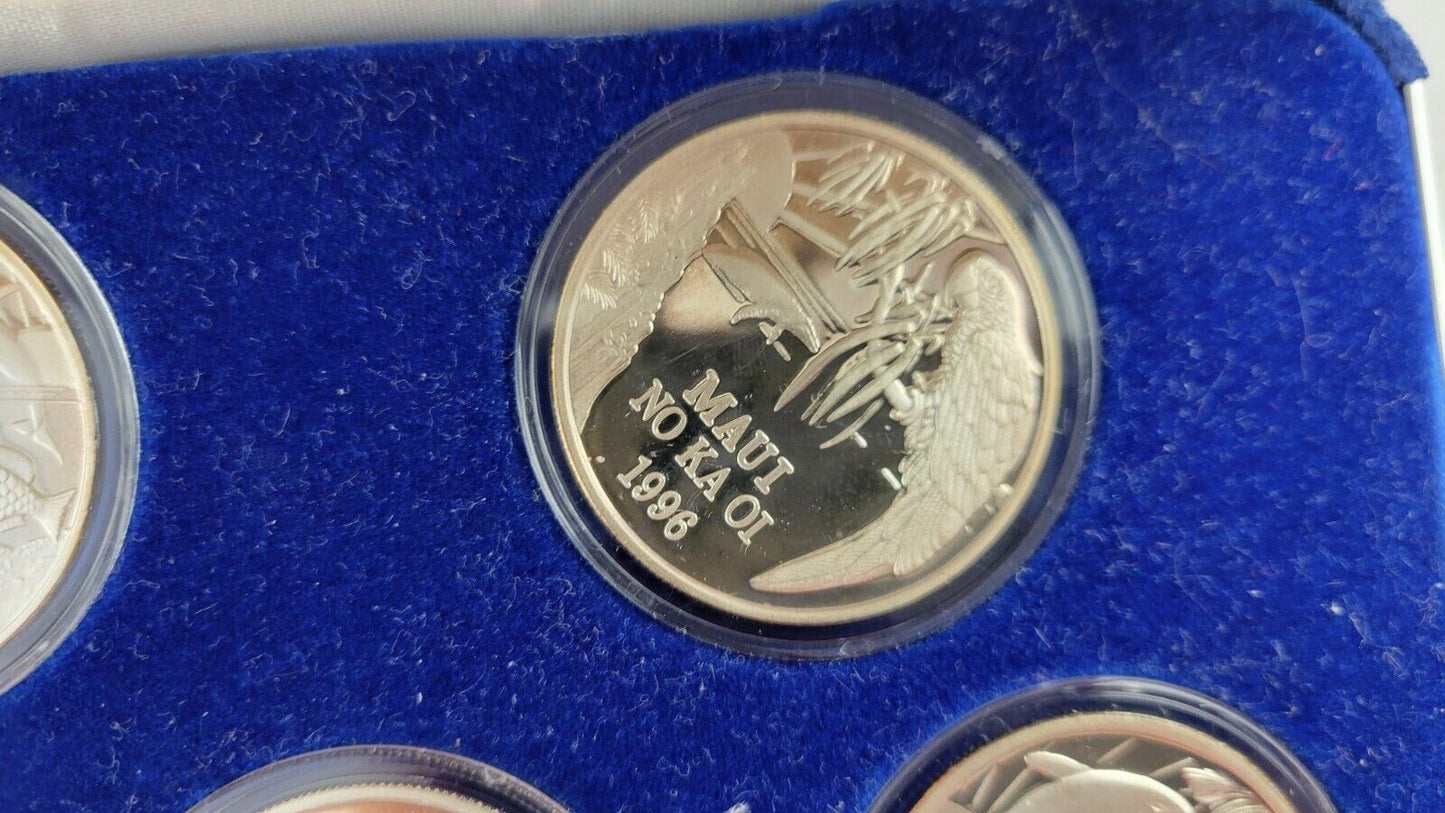 1992-1996 Proof Maui Trade Dollars  .999 1oz. Fine Silver 5pc Collectors Edition