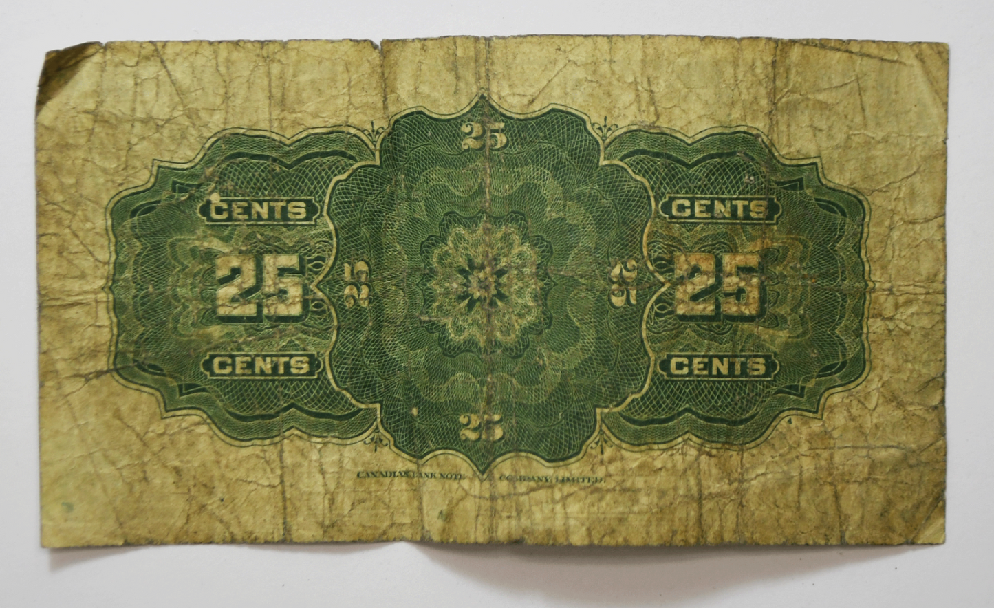 1923 $1 Dominion of Canada 25c Twenty Five Cent Note 487249