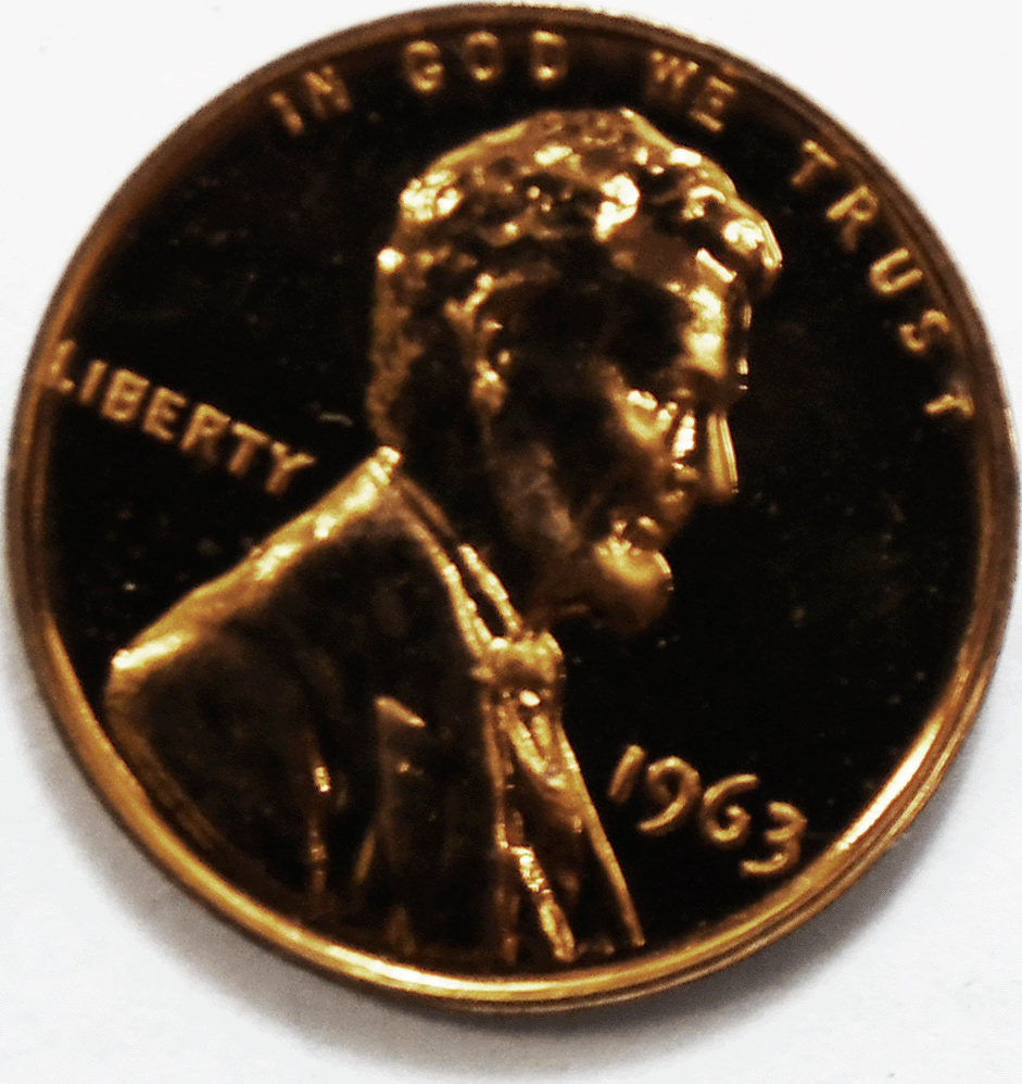 1963 1c Proof Lincoln Memorial Cent One Penny Gem Uncirculated