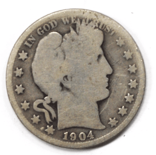 1904 S 50c Barber Silver Half Dollar Fifty Cents San Francisco