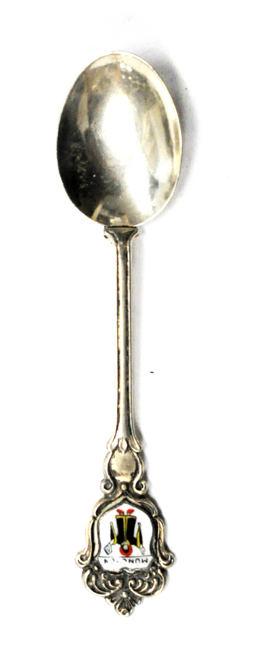 800 Silver REU München Souvenir Spoon Munich Germany 4"