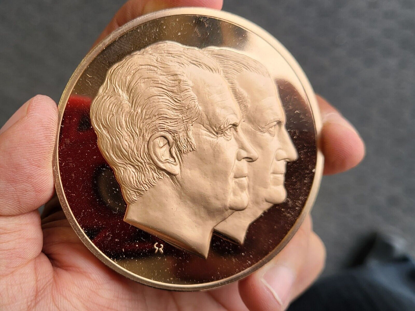 1973 President Richard NIXON / AGNEW INAUGURAL BRONZE PROOF MEDAL Franklin Mint
