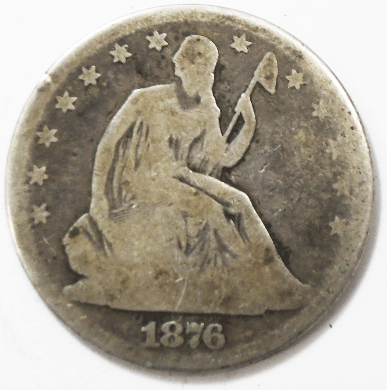 1876 50c Seated Liberty Silver Half Dollar Fifty Cents Philadelphia