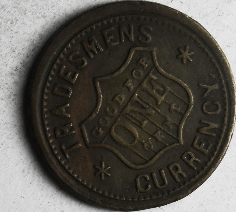 United States Copper Tradesmens Currency Patriotic Civil War Token 20mm