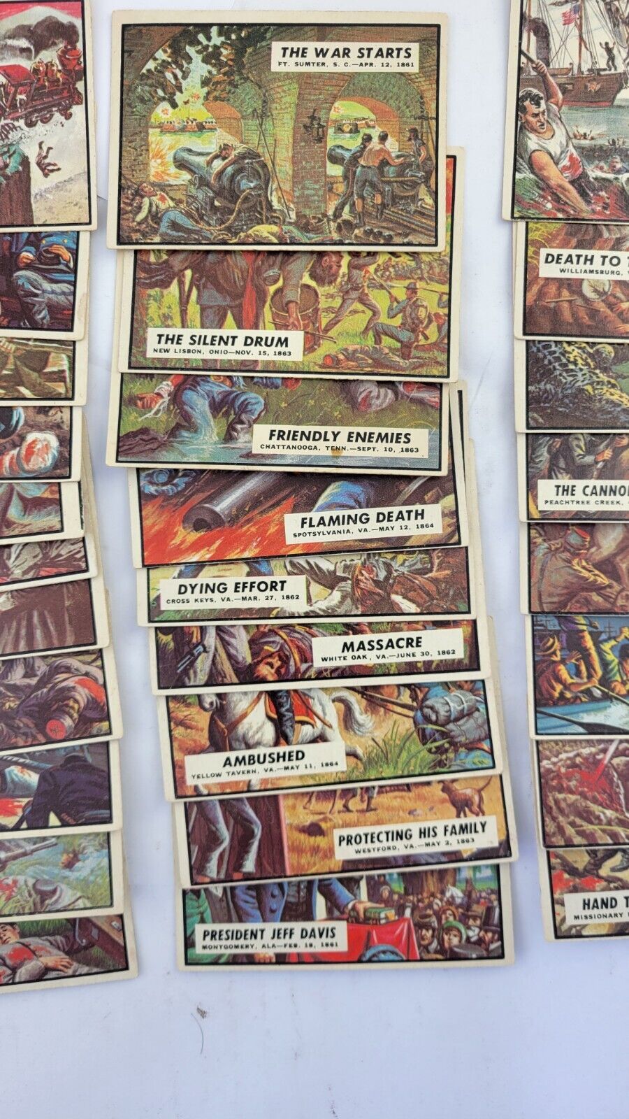 1962 Topps Civil War News Cards Lot Combat 28pc Set